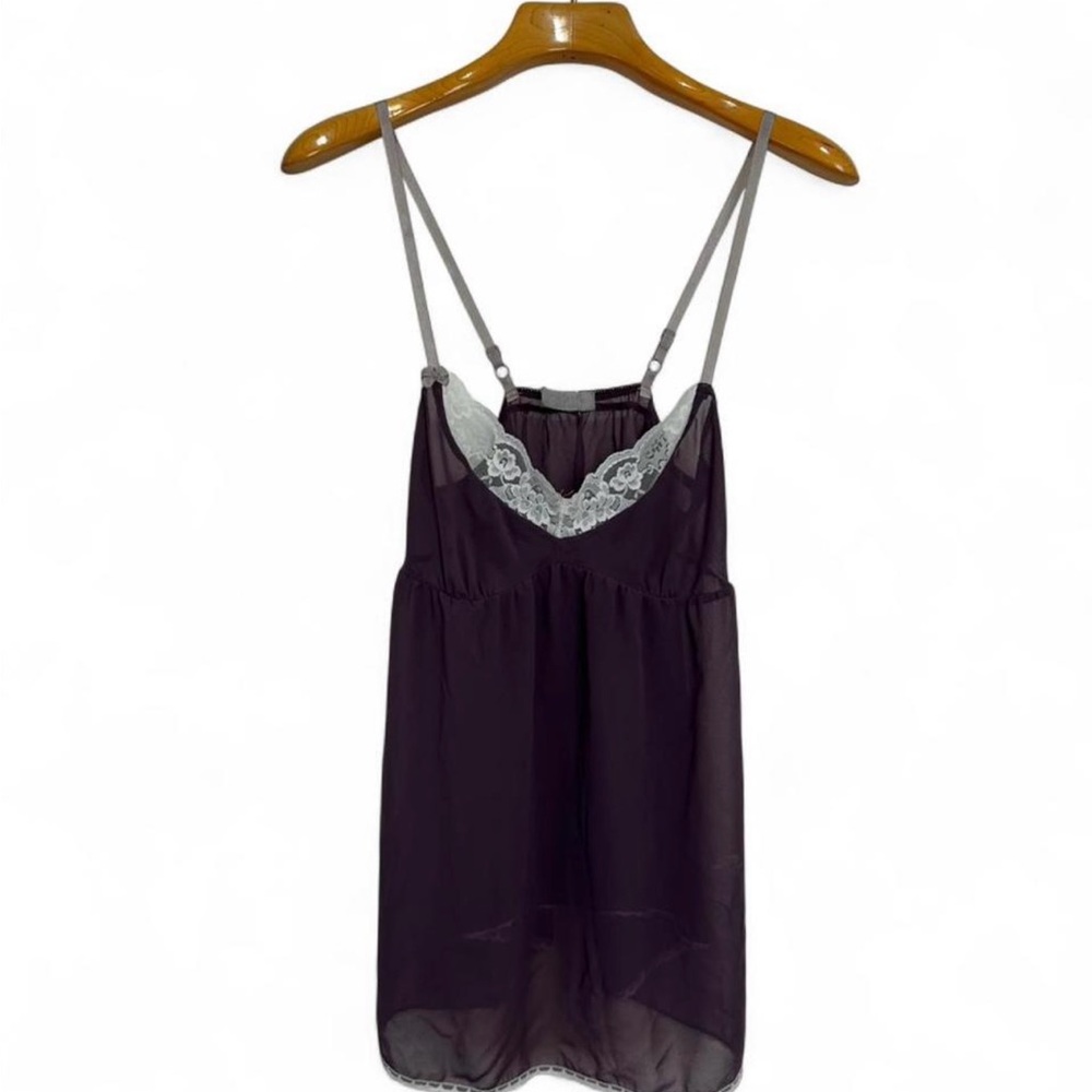 Victoria’s Secret 2010 sheer lace purple cami